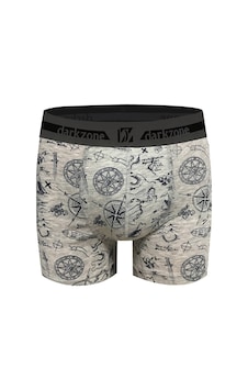 Darkzone Desenli Klasik Erkek Boxer - Dzn2666 Gri