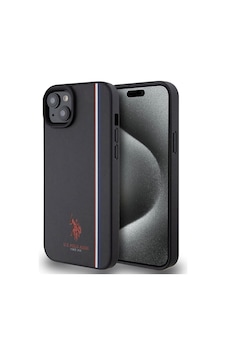 Apple iPhone Uyumlu 15 Plus Kılıf U.s. Polo Assn. Lisanslı Üç Renk Şerit Tasarımlı Baskı Logolu Kap