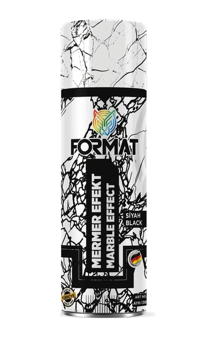 Format Mermer Efektli Sprey Boya 200ml Siyah 1014 Format Mermer Efektli Sprey Boya 200ml Siyah 1014