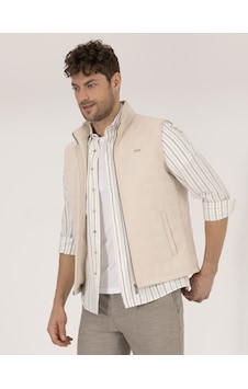 Pierre Cardin Bej Deri Yelek 50275802-591 Beyaz
