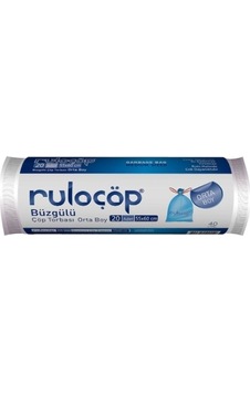 Ruloçöp Orta Boy Kokusuz Büzgülü Çöp Torbası 10'lu 55 x 60 CM Ruloçöp Orta Boy Kokusuz Büzgülü Çöp Torbası 10'lu 55 x 60 CM
