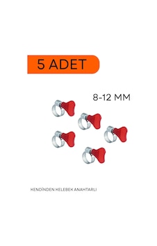 8-12 Mm Kendinden Kelebek Anahtarlı Hortum Kelepçesi 5 Adet