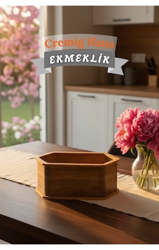Geleneksel Tasarım Kapaklı Büyük Ekmeklik Altıgen Ahşap Ekmek Sepeti Kemençe Desenli Çok Renkli Geleneksel Tasarım Kapaklı Büyük Ekmeklik Altıgen Ahşap Ekmek Sepeti Kemençe Desenli Çok Renkli