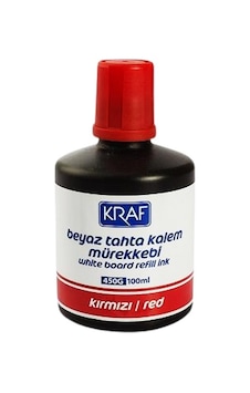 Kraf Beyaz Tahta Kalemi Mürekkebi 100ml Kırmızı 450g Kraf Beyaz Tahta Kalemi Mürekkebi 100ml Kırmızı 450g