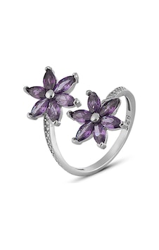 Zanaatsilver 925 Ayar Gümüş Ametist Taşlı Nilüfer Kamelya Çiçeği Yüzük Zanaatsilver 925 Ayar Gümüş Ametist Taşlı Nilüfer Kamelya Çiçeği Yüzük