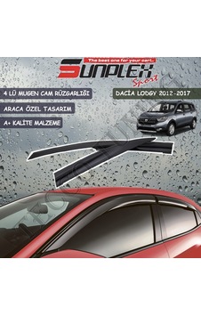 Sunplex Dacia Lodgy 2012-2017 Mugen Cam Rüzgarlığı 4 Lü Set
