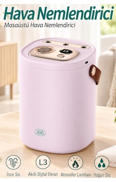 Exenar - Pembe - Şarjlı Ultrasonic Hava Nemlendirici Buhar Makinesi 1500ml Şarjlı Buhurdanlık