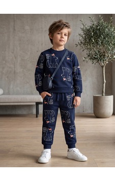 Zekids Erkek Çocuk Yumuşak Dokulu Baskılı Eşofman Takımı-17597 Lacivert Zekids Erkek Çocuk Yumuşak Dokulu Baskılı Eşofman Takımı-17597 Lacivert