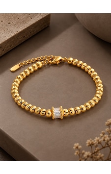 Cm Gold Renk Dorika Model Baget Taş Detaylı Kadın Bileklik Çok renkli Cm Gold Renk Dorika Model Baget Taş Detaylı Kadın Bileklik Çok renkli