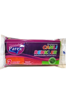 Parex Canlı Renkler Oluklu Bulaşık Süngeri 3 Adet Parex Canlı Renkler Oluklu Bulaşık Süngeri 3 Adet