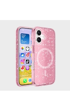 Apple Uyumlu iPhone 16 Plus Kılıf M-safe Şarj Özellikli Parlayan Simli Saydam Renkli Zore Allstar Kapak Apple Uyumlu iPhone 16 Plus Kılıf M-safe Şarj Özellikli Parlayan Simli Saydam Renkli Zore Allstar Kapak