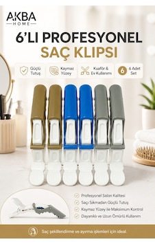 6 Lı Profesyonel Saç Klipsi Seti Güçlü Tutuş Kaymaz Kuaför Tokası Saç Ayırma Ve Şekillendirme Klipsi Çok Renkli