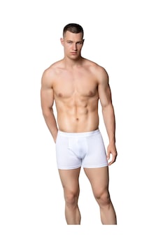 Kit İç Giyim Gümüş 9'lu Likralı Erkek Boxer Beyaz Kit İç Giyim Gümüş 9'lu Likralı Erkek Boxer Beyaz