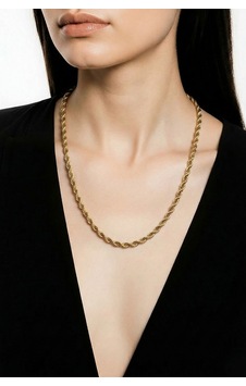 Çelik Gold Renk Burgu Model 45 Cm Kadın Kolye