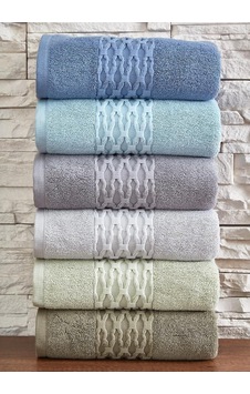 85 X 150 Pamuklu Jakarlı Havlu 6'lı Pvc - Kod 9041 Mavi 85 X 150 Pamuklu Jakarlı Havlu 6'lı Pvc - Kod 9041 Mavi