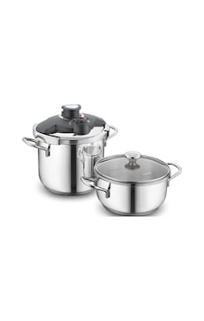Korkmaz Alia 4 Parça Düdüklü Tencere Seti 4 ve 7 L A171 Inox Korkmaz Alia 4 Parça Düdüklü Tencere Seti 4 ve 7 L A171 Inox