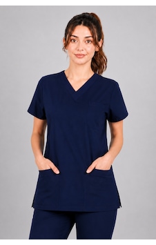 Tek Üst Lacivert Likralı Unisex Medikal Hemşire Ve Doktor Üniforması Tek Üst Yarasa Kol Scrubs Tek Üst Lacivert Likralı Unisex Medikal Hemşire Ve Doktor Üniforması Tek Üst Yarasa Kol Scrubs