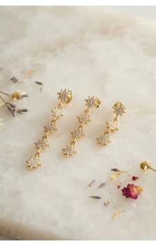 Mey İthalat 3 Lü Set Küpe Gold Renk Kutup Yıldızı Detaylı Çok Renkli Mey İthalat 3 Lü Set Küpe Gold Renk Kutup Yıldızı Detaylı Çok Renkli