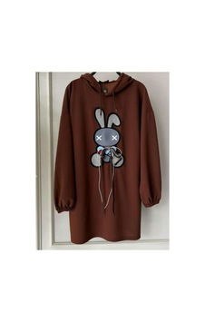 Çınar Boutique Tavşan Desenli Kapişonlu Sweetshirt-kahverengi - M Kahverengi Kahverengi Çınar Boutique Tavşan Desenli Kapişonlu Sweetshirt-kahverengi - M Kahverengi Kahverengi