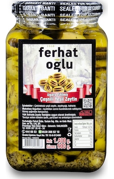 Ferhatoğlu Izgara Edilmiş Çeşnili Yeşil Zeytin 900 G