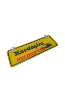 Kardeşim Helikopter Yazılı Sarı Dekor Plaka Vantuzlu Cam Süsü 22x7.5cm Kh2 Kardeşim Helikopter Yazılı Sarı Dekor Plaka Vantuzlu Cam Süsü 22x7.5cm Kh2