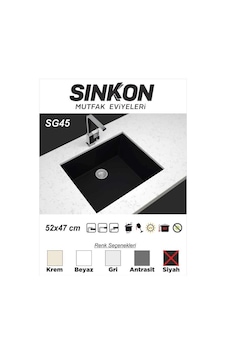 Sinkon Siyah Granit Eviye 52 x 47 - Sg45 - Sinkon Sinkon Siyah Granit Eviye 52 x 47 - Sg45 - Sinkon