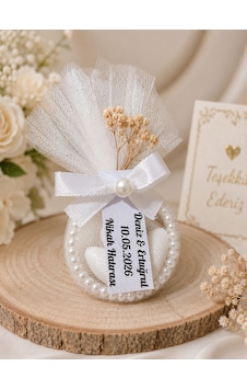 İnci Halkalı Nikah Şekeri 10 Adet