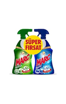 Marc Mutfak Yağ Çözücü Sprey 6 x 750 ML + Banyo Kireç Sökücü Sprey 6 x 750 ML