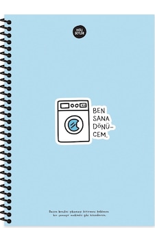 Hisli Şeyler 17x24 Kareli Defter - Ben Sana Dönücem 100 Yaprak