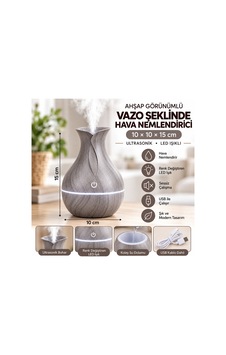 Ahşap Görünümlü Ultrasonik Hava Nemlendirici Aroma Difüzör Led Işıklı Usb Vazo Beyaz-şarjlı Vazo Beyaz Şarjlı Ahşap Görünümlü Ultrasonik Hava Nemlendirici Aroma Difüzör Led Işıklı Usb Vazo Beyaz-şarjlı Vazo Beyaz Şarjlı