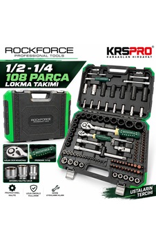 Rockforce 1/2-1/4 108 Parça Lokma Takımı Yenilenmiş Haliyle Rockforce 1/2-1/4 108 Parça Lokma Takımı Yenilenmiş Haliyle