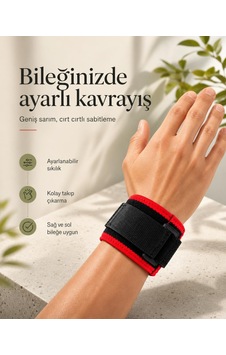 Ayarlanabilir Cırt Cırtlı Geniş Sarımlı Bileği Kavrayan Bileklik Kırmızı Ayarlanabilir Cırt Cırtlı Geniş Sarımlı Bileği Kavrayan Bileklik Kırmızı