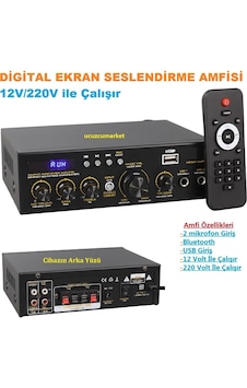 Digital Ekran Seslendirme Amfisi Usb/sd/uk Bluetooth Eko-2 Mik. Girişli Digital Ekran Seslendirme Amfisi Usb/sd/uk Bluetooth Eko-2 Mik. Girişli
