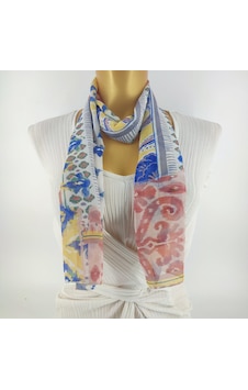Tedz Collection Paredora Etnik Desenli Acem Mavi Pembe Uzun Fular Çok Renkli Tedz Collection Paredora Etnik Desenli Acem Mavi Pembe Uzun Fular Çok Renkli