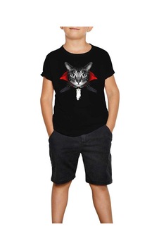 Zepplin Giyim Kedi Cat Vampire Siyah Çocuk Tişört Zepplin Giyim Kedi Cat Vampire Siyah Çocuk Tişört