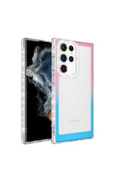 Galaxy S22 Ultra Uyumlu Simli Ve Renk Geçiş Tasarımlı Lens Korumalı Zore Park Kapak-pembe-mavi Galaxy S22 Ultra Uyumlu Simli Ve Renk Geçiş Tasarımlı Lens Korumalı Zore Park Kapak-pembe-mavi