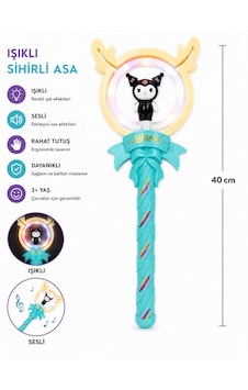 Işıklı Ve Sesli Dönen Sihirli Asa 40 Cm Renkli Led Işıklı Oyuncak Asa Kuromi Işıklı Ve Sesli Dönen Sihirli Asa 40 Cm Renkli Led Işıklı Oyuncak Asa Kuromi