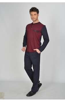 Ancelo Erkek Uzun Kollu Pamuk Çeyiz Pijama Takım 1069 Bordo Ancelo Erkek Uzun Kollu Pamuk Çeyiz Pijama Takım 1069 Bordo