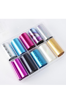 10lu Tırnak Süsleme Folyosu Parlak Düz Renk Ve Holografik Nail Art Transfer Folyo Wnf-260 10lu Tırnak Süsleme Folyosu Parlak Düz Renk Ve Holografik Nail Art Transfer Folyo Wnf-260