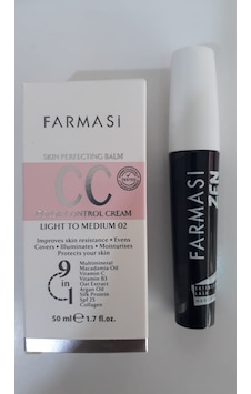 Farmasi Zen Extension Lash Maskara + CC Krem 02 Light To Medium 50 ML Farmasi Zen Extension Lash Maskara + CC Krem 02 Light To Medium 50 ML