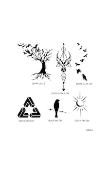 Airbrush Tattoo Hayat Ağacı + Kuşlar Geçici Dövme Şablonu Sadece Desen Airbrush Tattoo Hayat Ağacı + Kuşlar Geçici Dövme Şablonu Sadece Desen