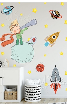 Küçük Prens Uzay Macerası Çocuk Bebek Odası Duvar Sticker Seti
