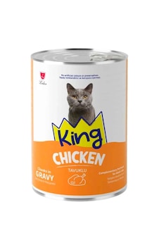 King Kedi Konservesi Tavuklu Sos İçerisinde Et Parçacıklı 400 Gr King Kedi Konservesi Tavuklu Sos İçerisinde Et Parçacıklı 400 Gr