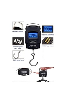 Dijital El Kantarı Portable Electronic Skale Bagaj Bavul Hassas El Terazi 50 Kg Lcd Ekran Siyah - 707715585