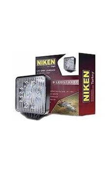 Niken Projektör Çalışma Lambası Kare 9 Ledli 12-24 Volt 1adet