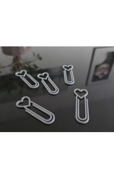 Alvera Kalp Figürlü Ataç 3d Baskı 10'lu Set - Gri Alvera Kalp Figürlü Ataç 3d Baskı 10'lu Set - Gri
