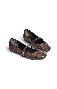 Fox Shoes Z726232704 Kahverengi Kumaş Bantlı Kadın Babet Fox Shoes Z726232704 Kahverengi Kumaş Bantlı Kadın Babet