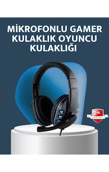 Stereo Mikrofonlu Kablolu Oyun Kulaklığı Konforlu Net Ses İletimi Stereo Mikrofonlu Kablolu Oyun Kulaklığı Konforlu Net Ses İletimi
