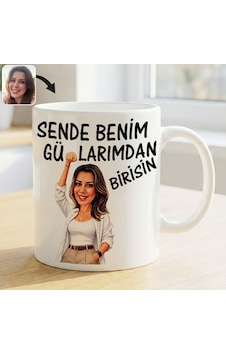 Bk Gift Kişiye Özel Sende Benim Günahlarımdan Birisin Karikatürlü Beyaz Kupa Bardak -2, Arkadaşa Hediye, Eğlenceli Hediye