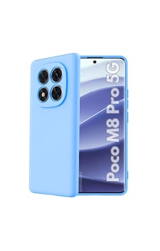 Poco M8 Pro 5g Uyumlu Silikon Kılıf - Pastel Renk Tonu Kamera Korumalı Esnek Kapak - Mavi